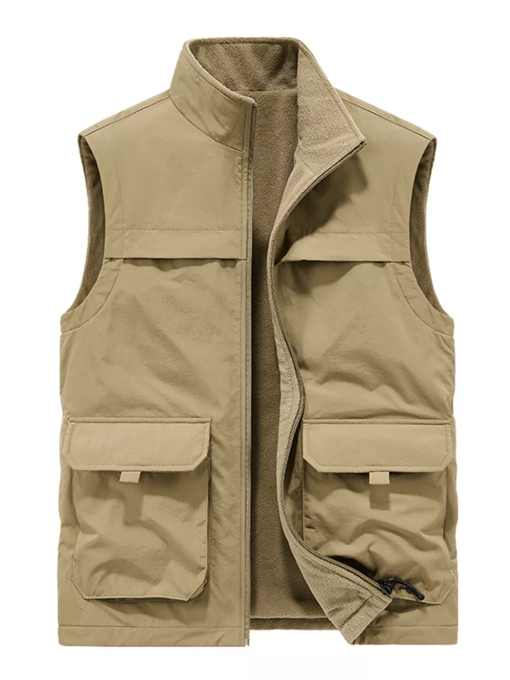 Men's Plus Size Zip Up Fleece Lined Vest, image 3