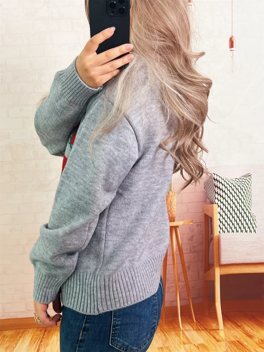 Persimmon Round Neck Long Sleeve Sweater, image 9