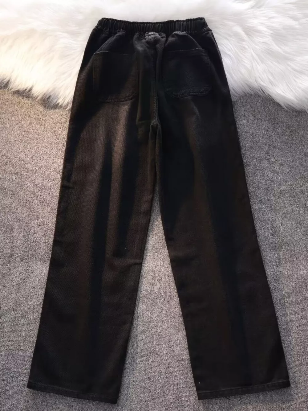 Men's Full Size Vintage Wash Wide Leg Jeans with Drawstring Plus Size, image 2