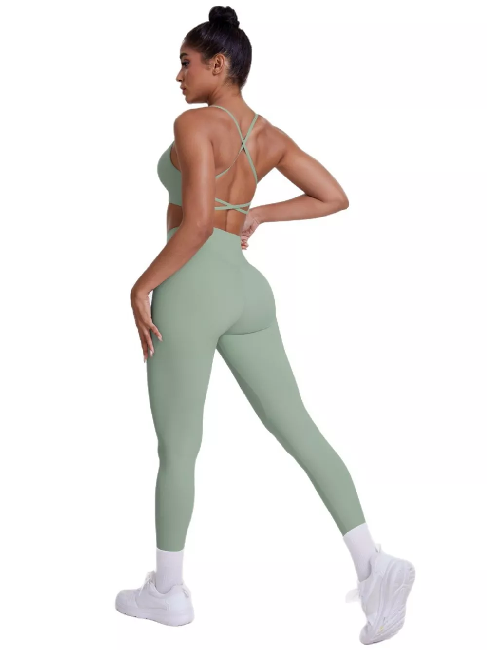 Criss-Cross Back Cami and Leggings Active Set, image 6