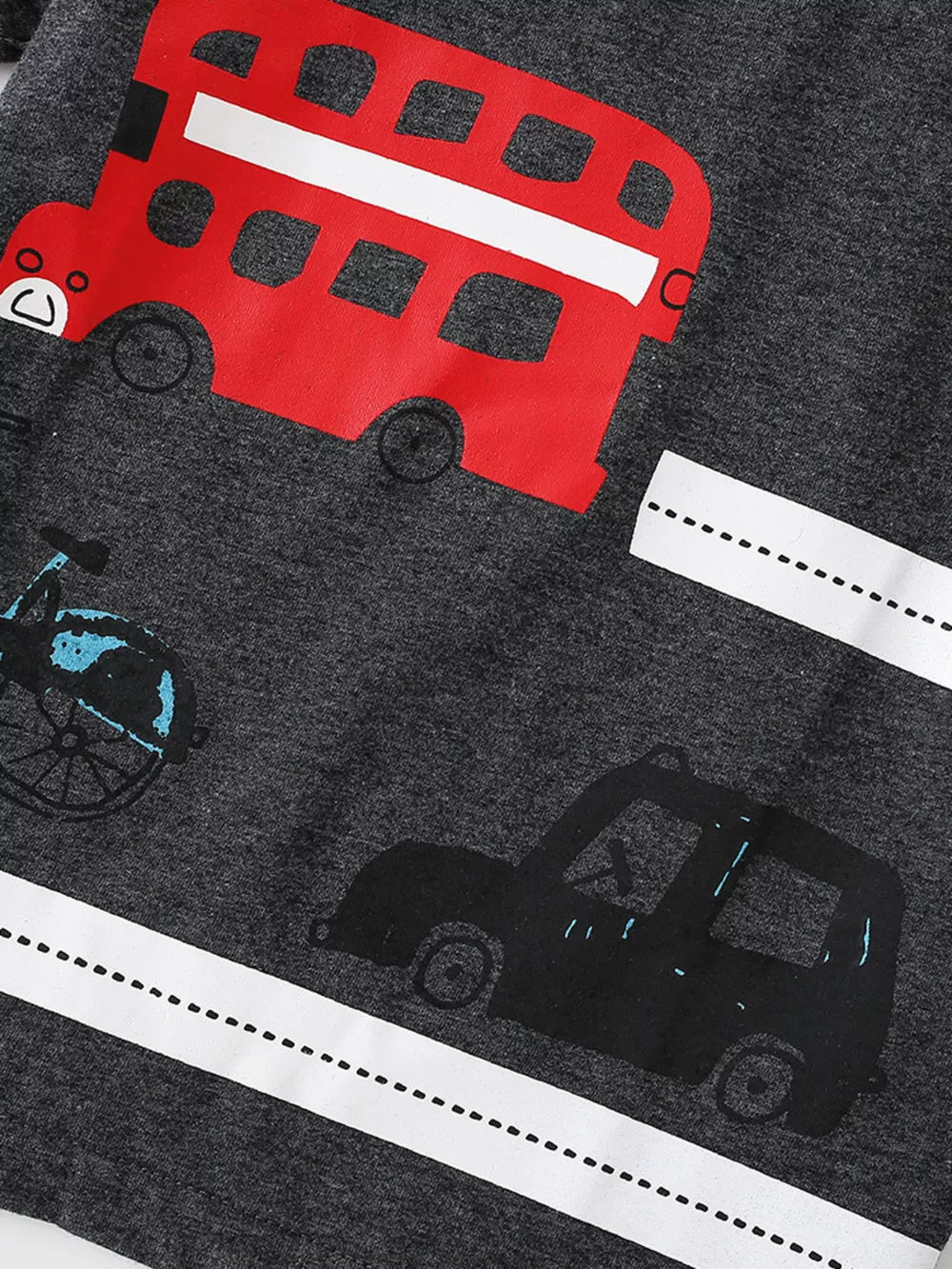 Children's Bus Graphic Round Neck T-Shirt, image 4