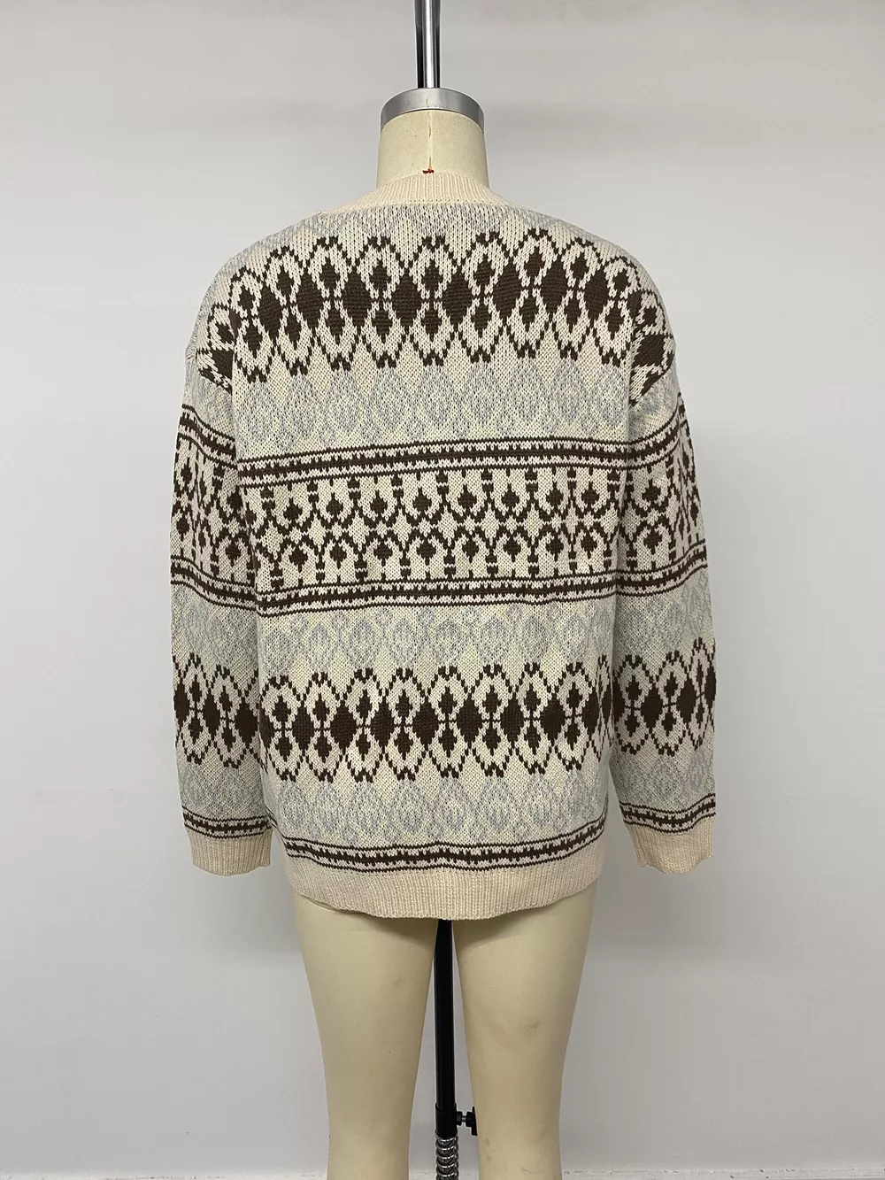 Fair Isle Pattern Crew Neck Sweater, image 14