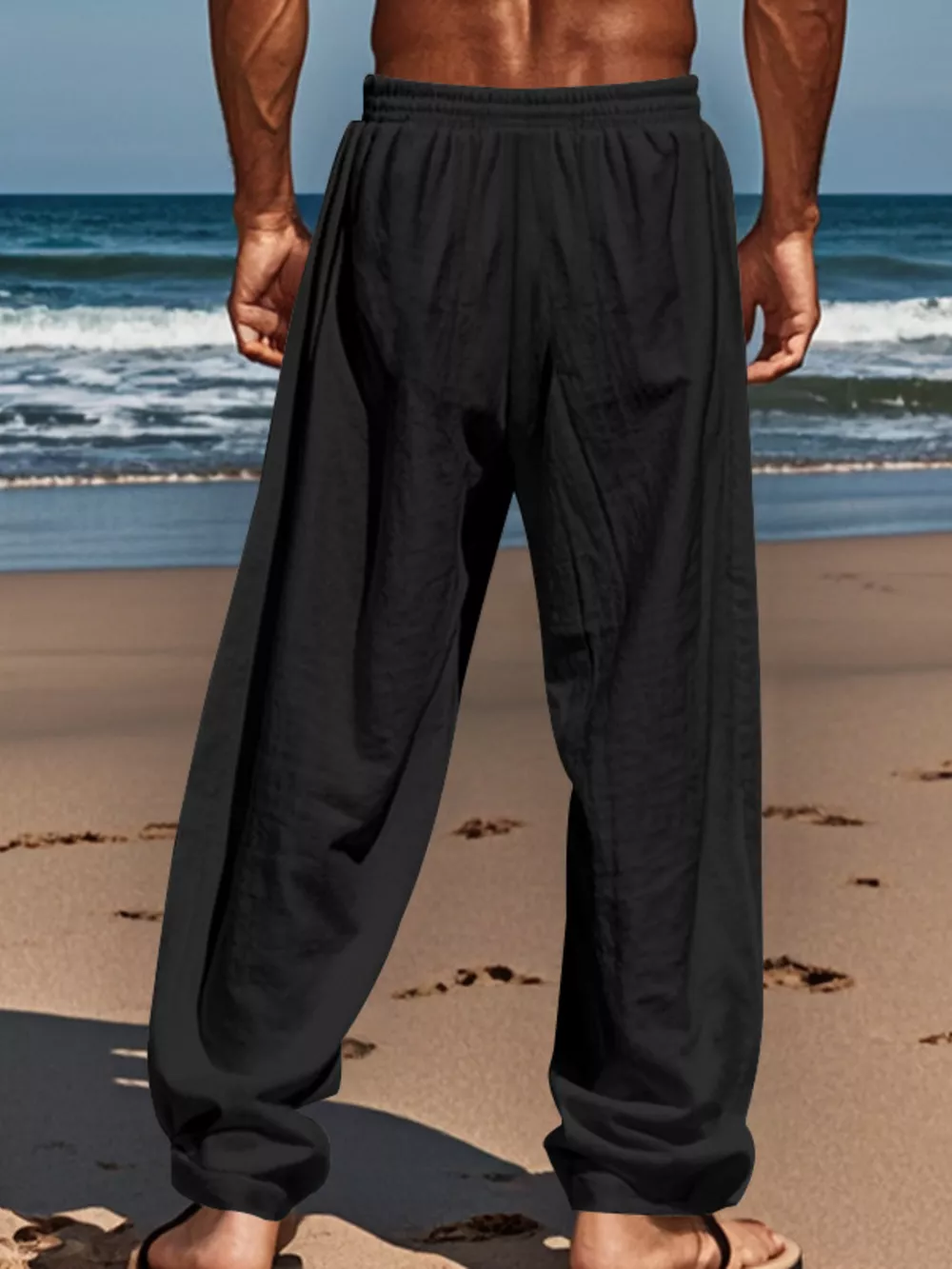 Men's Full Size Casual Loose-Fit Pants with Elastic Drawstring Waist Plus Size, image 5
