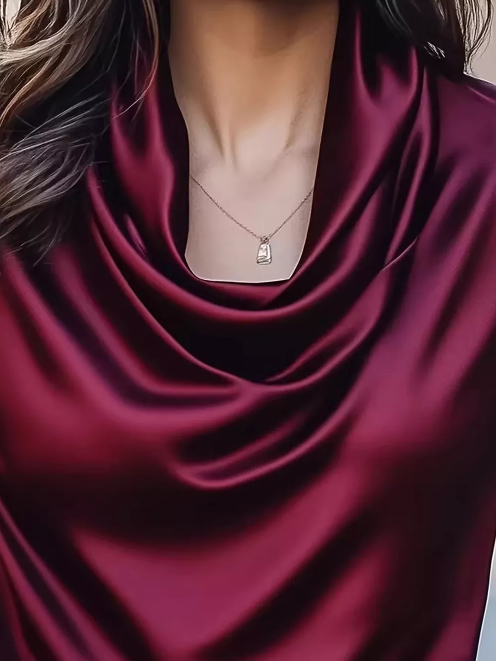 Cowl Neck Satin Blouse, image 5
