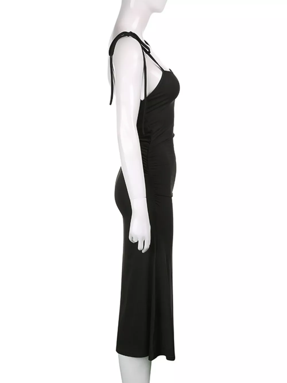 Ruched Tie Shoulder Midi Dress, image 8