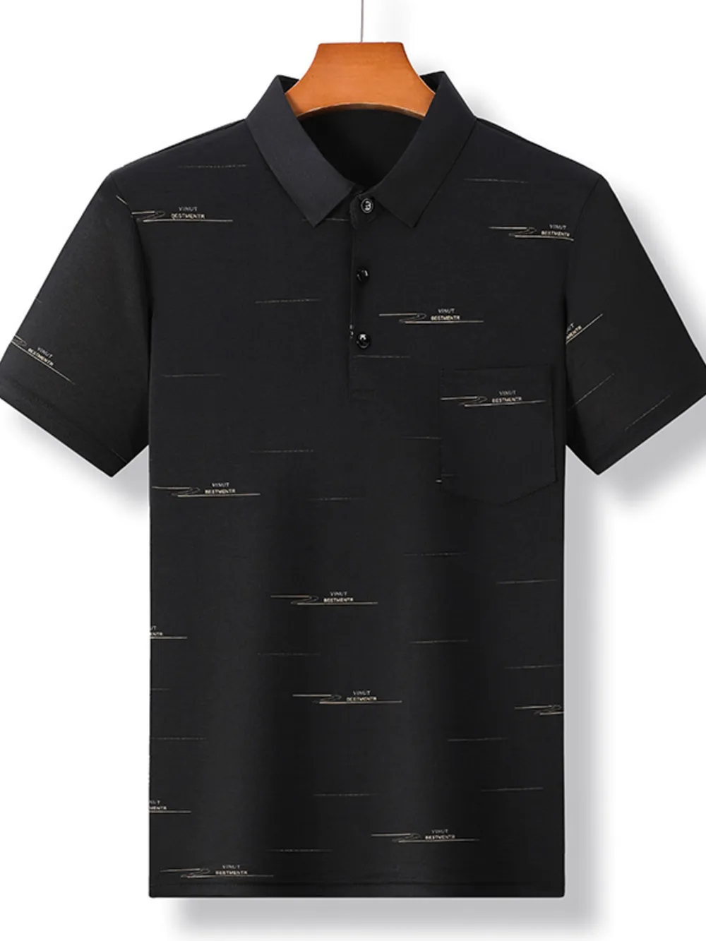 Men's Plus Size Embroidered Detail Short Sleeve Polo