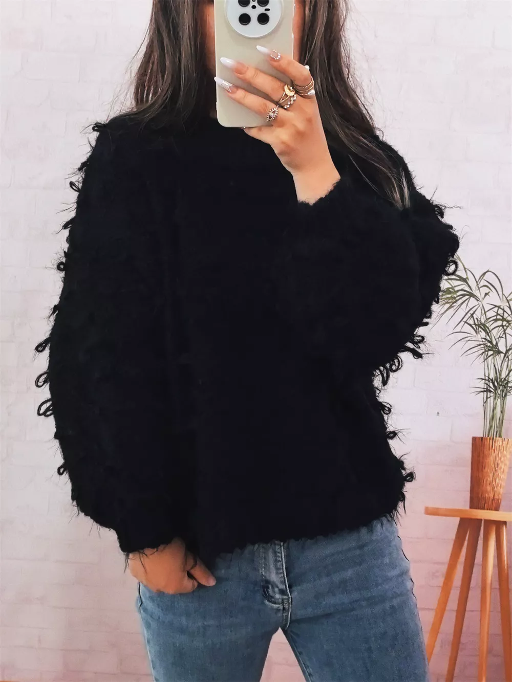 Chunky Round Neck Long Sleeve Sweater, image 13