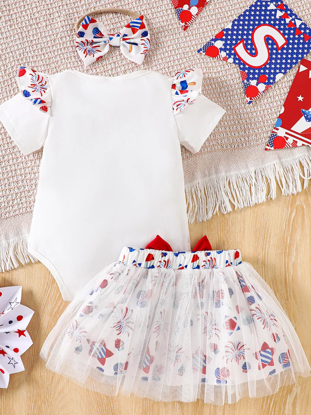 Children's Independence Day Print Outfit Set, image 7