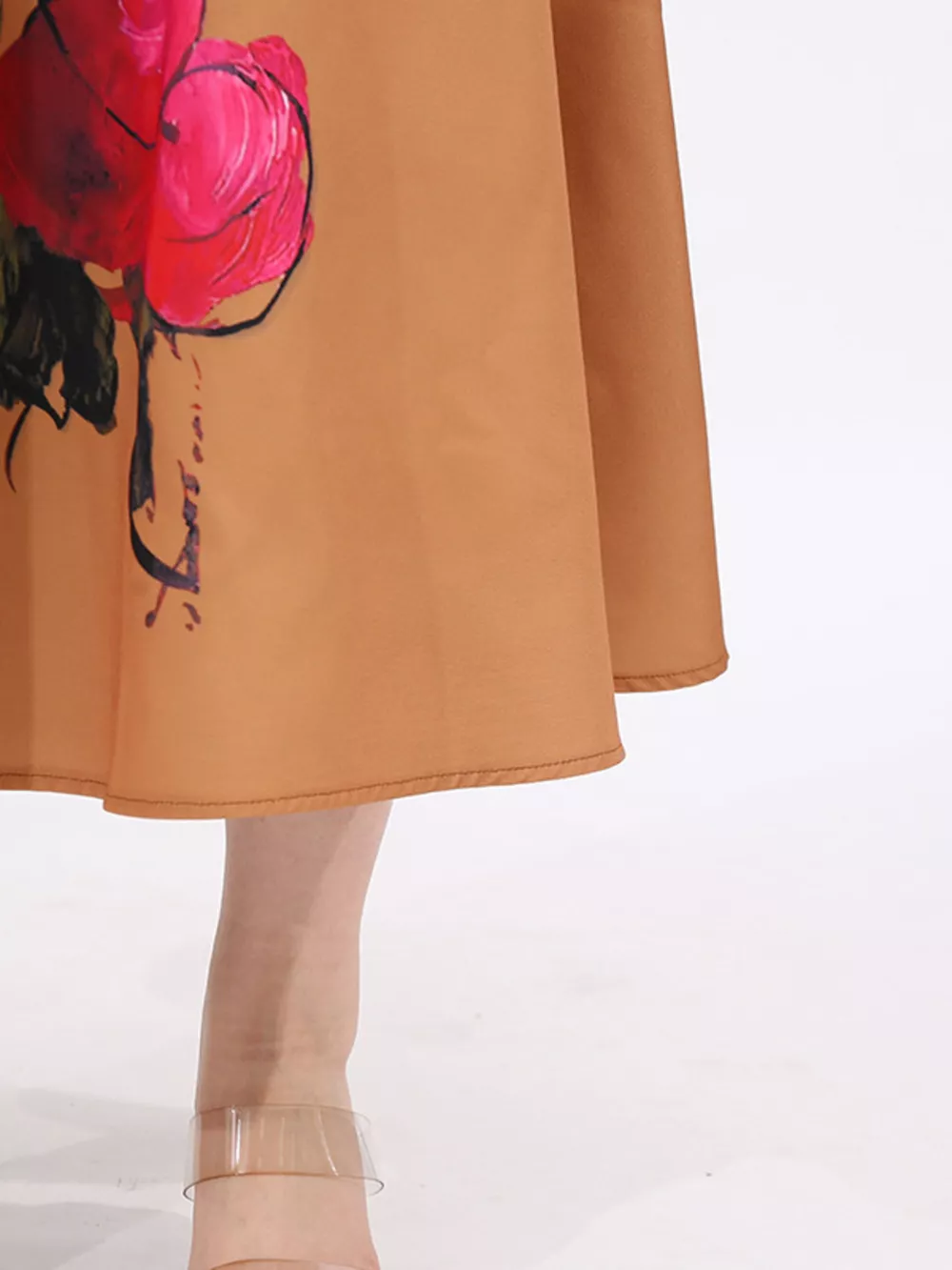 Floral Print Square Neck Midi Dress, image 5