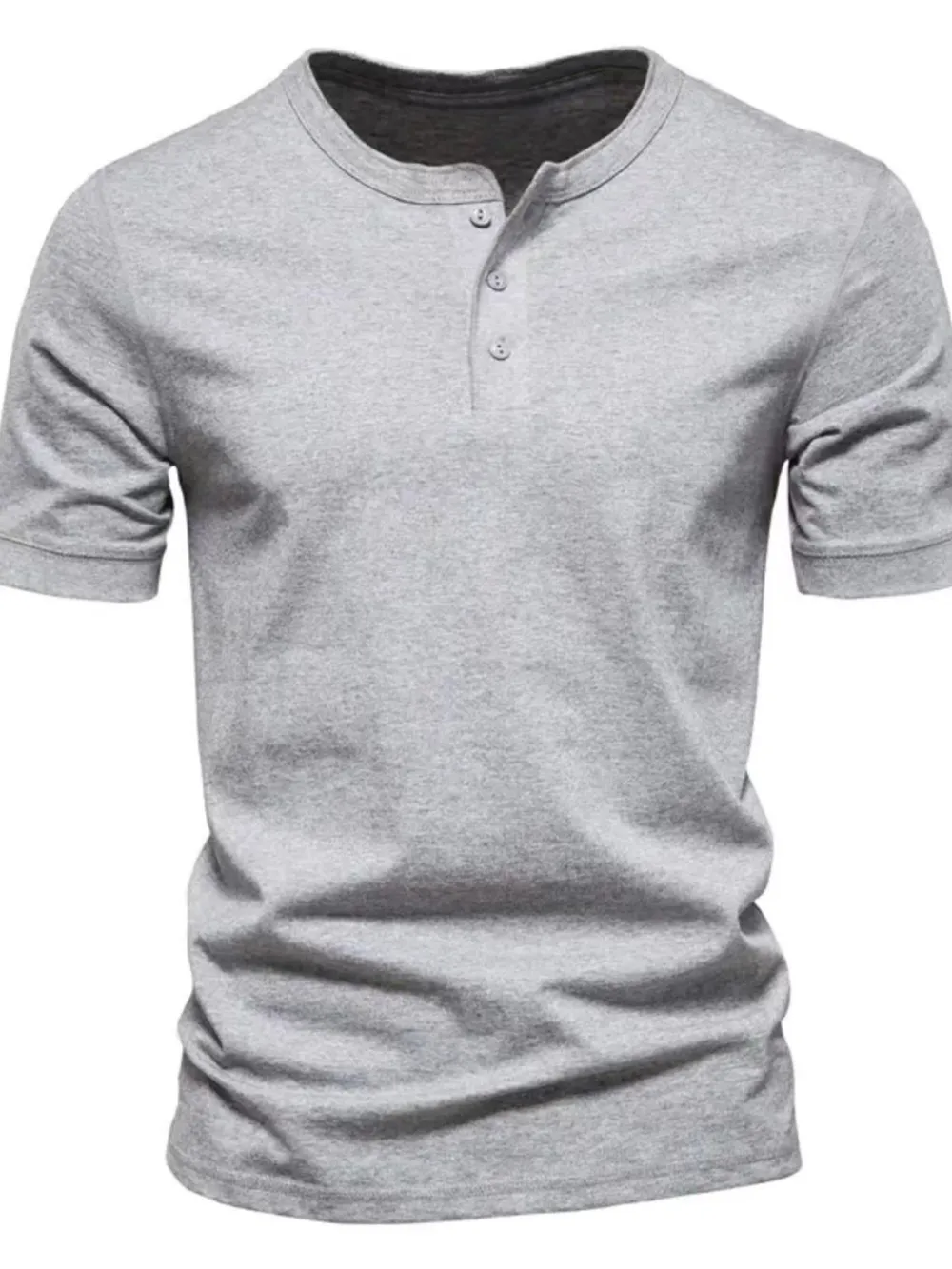 Men's Full Size Button Detail Short Sleeve Top Plus Size, image 2