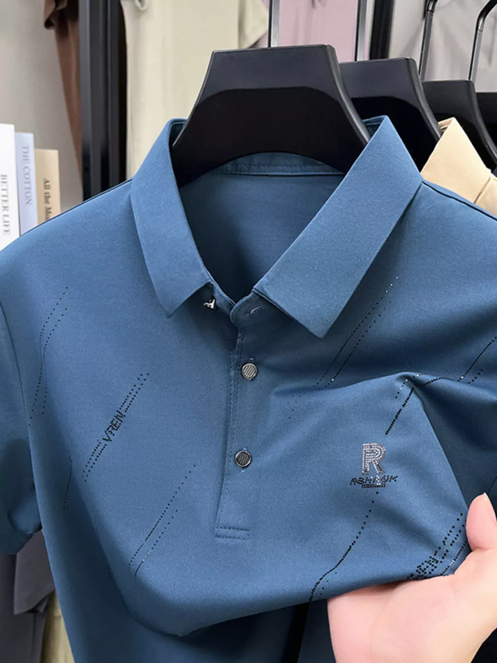 Men's Plus Size Button Detail Short Sleeve Polo, image 11