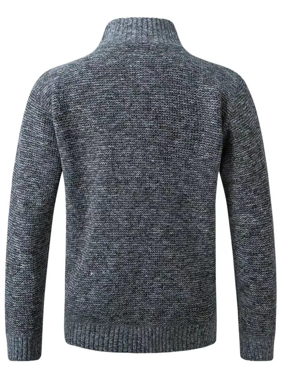 Men's Plus Size Quilted Panel Zip-Up Sweater Cardigan, image 11