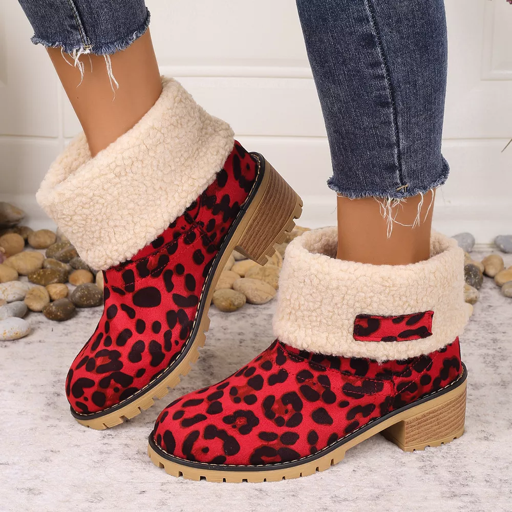 Leopard Print Plush Lined Boots, image 6