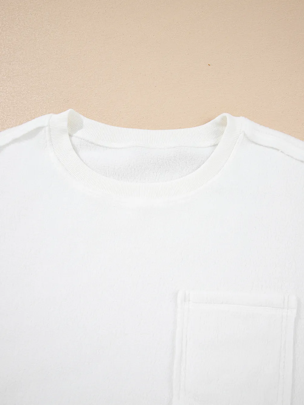 Exposed Seam Chest Pocket Knit Pullover Sweatshirt, image 6