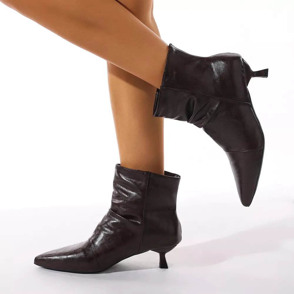 Point Toe Kitten Heels Boots, image 9