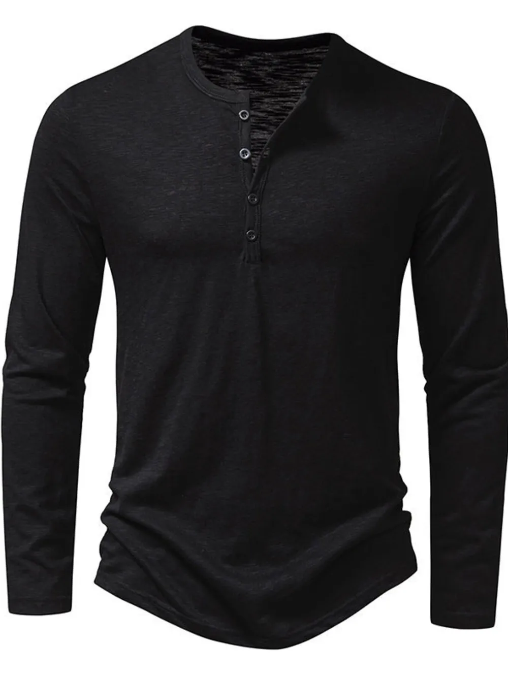 Men's Button Detail Long Sleeve T-Shirt, image 13
