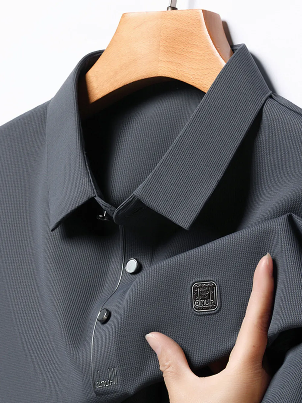 Men's Plus Size Lightweight Breathable Collared Neck Polo, image 4
