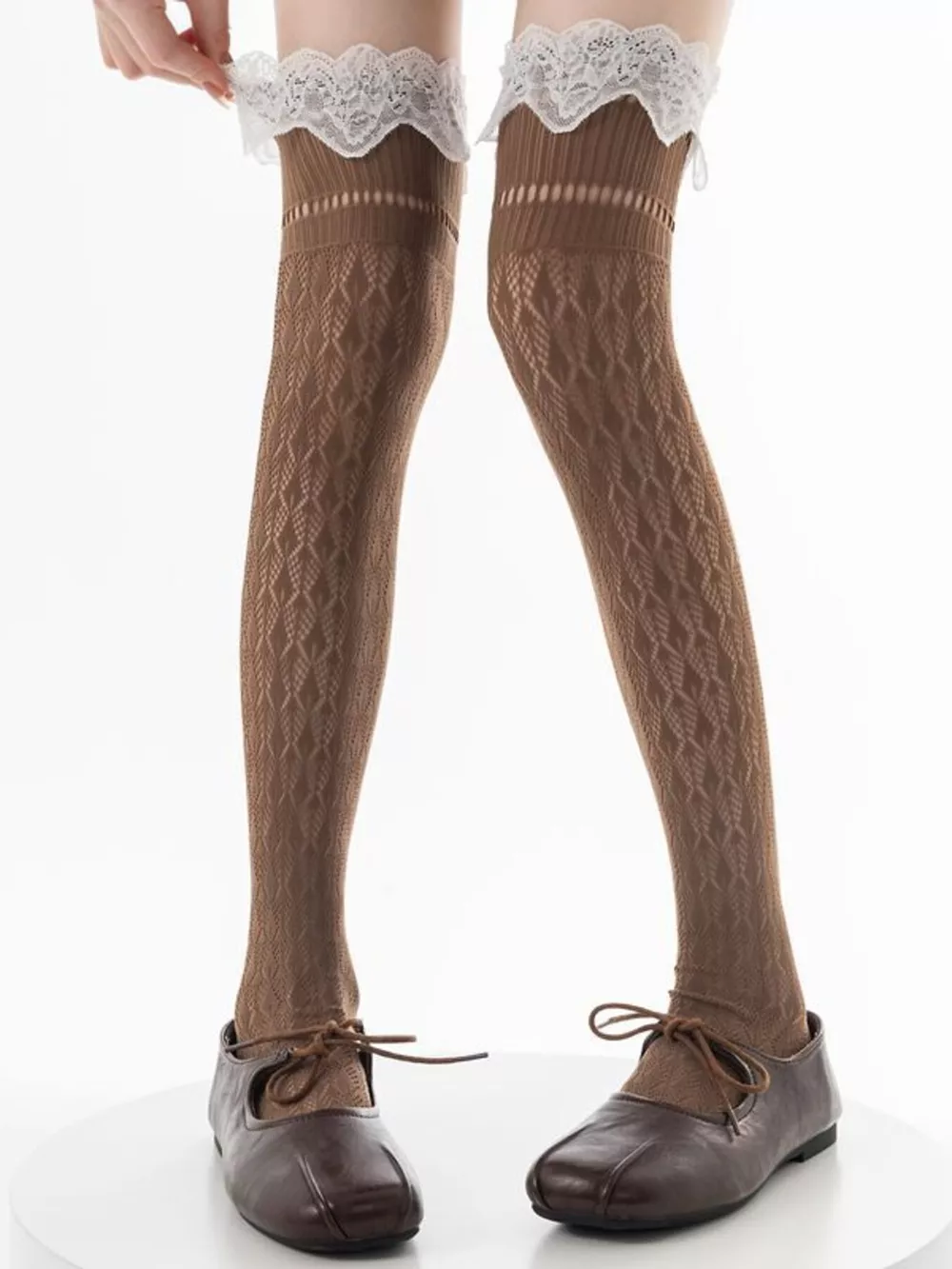 Lace Over-the-Knee Hollow-Out Stockings, image 8