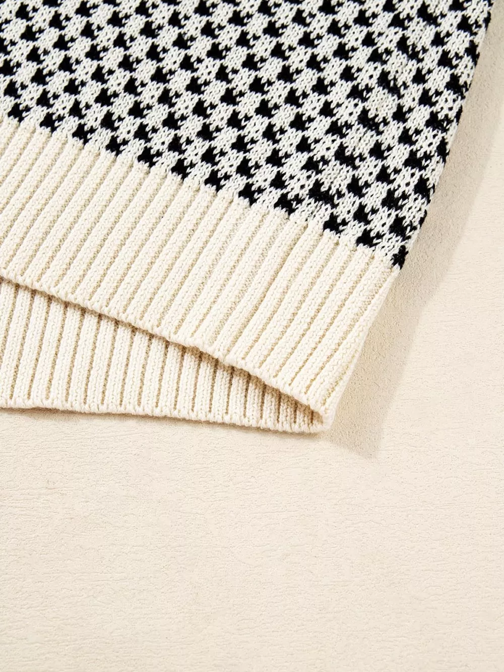Contrast Color Pattern Lantern Sleeve Sweater, image 5