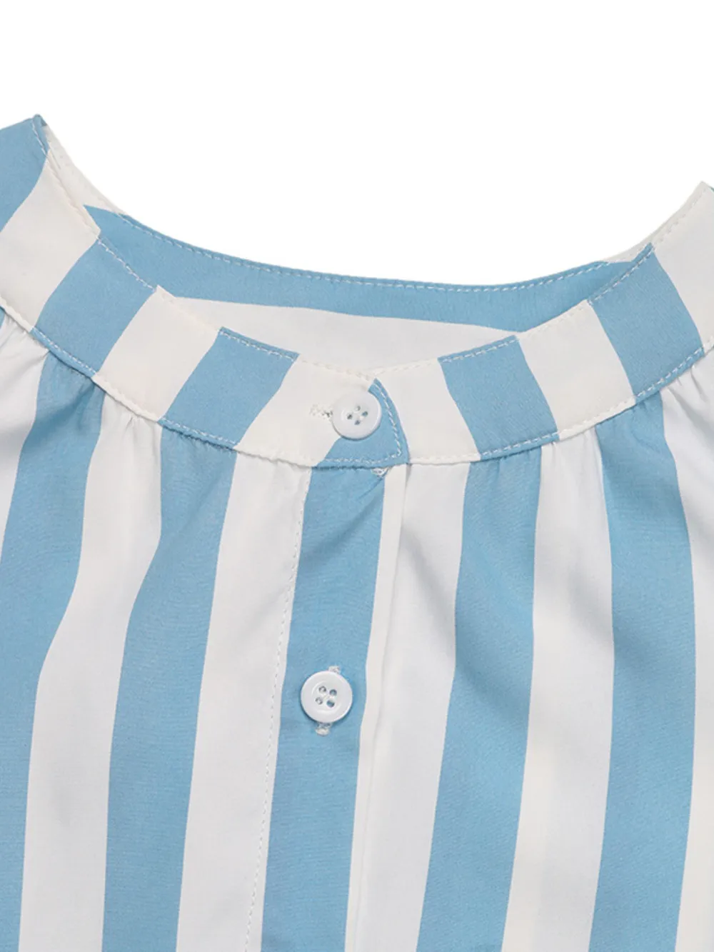 Striped Tie Waist Button Down Shirt, image 3