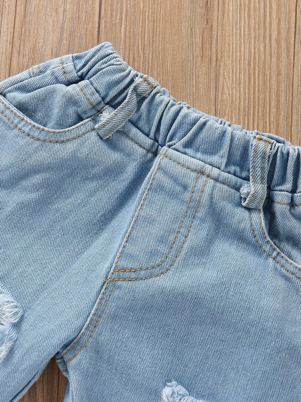 Children's Ruffle Top & Jeans Set with Headband, image 6