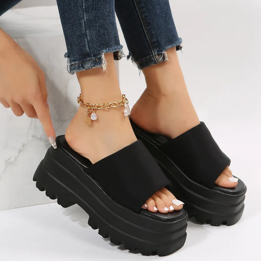 Open Toe Platform Slide Sandals, image 5