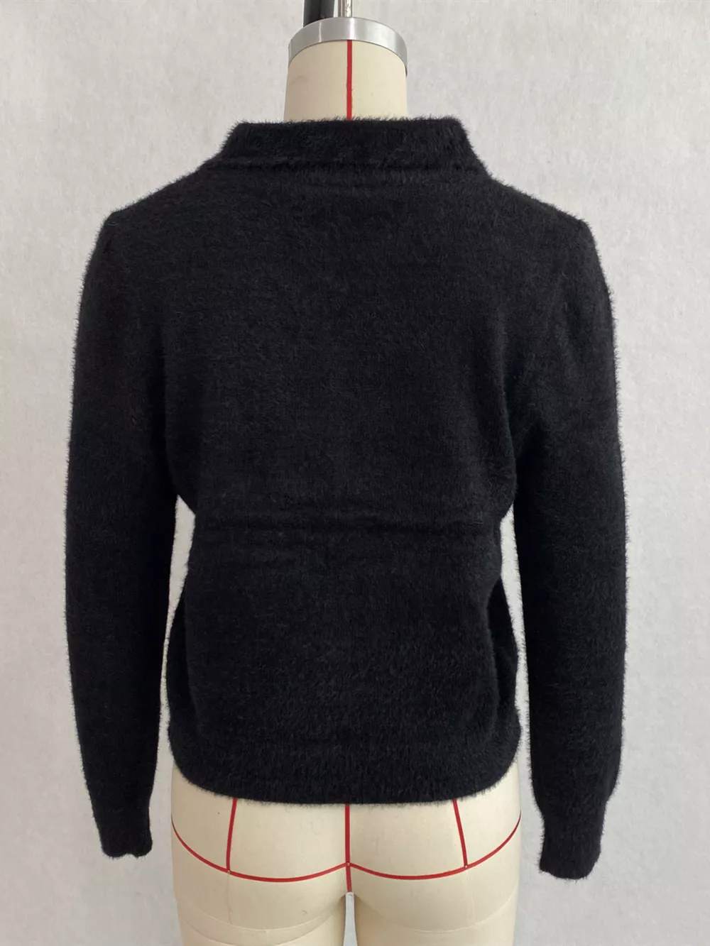 Fuzzy Letter Zip-Up Cardigan, image 12