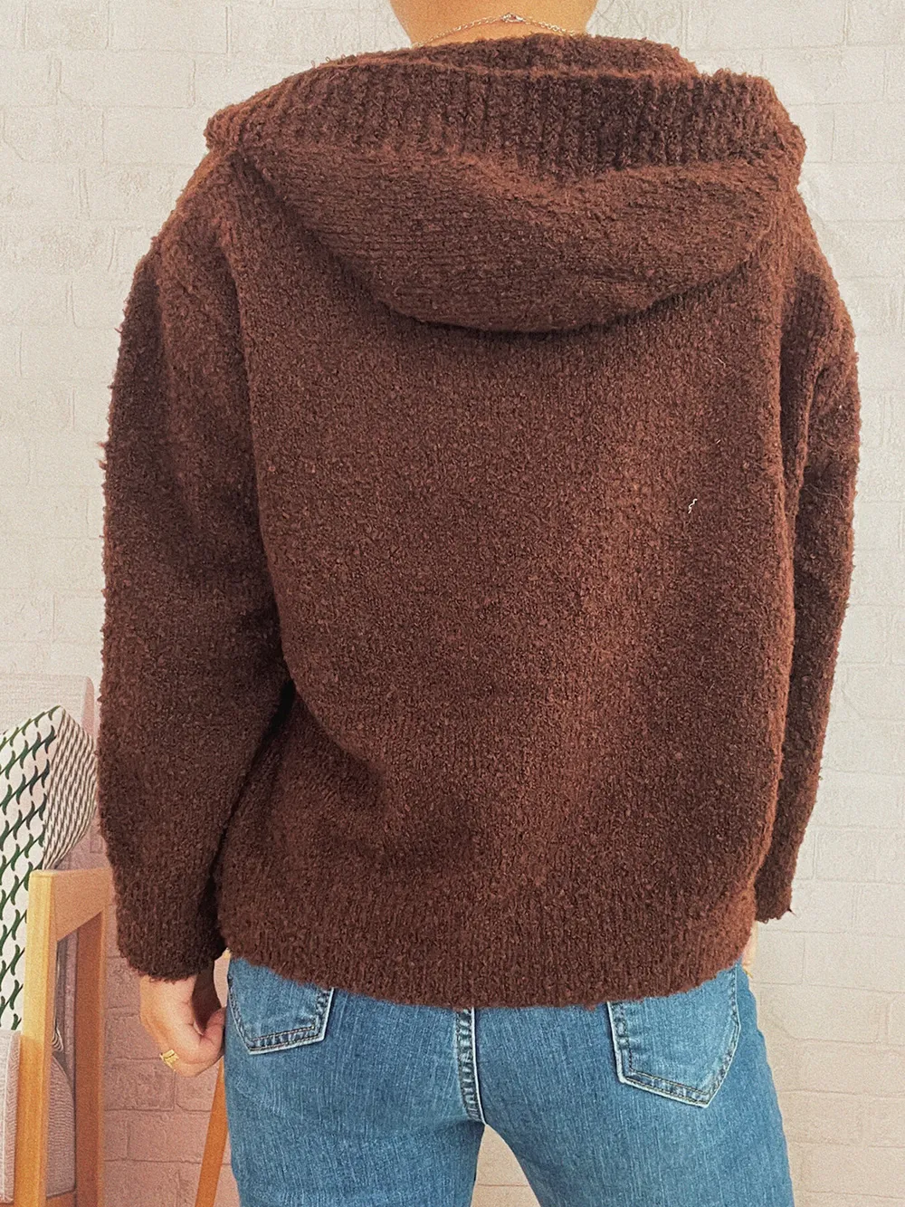 Cozy Button-Up Hooded Cardigan, image 18