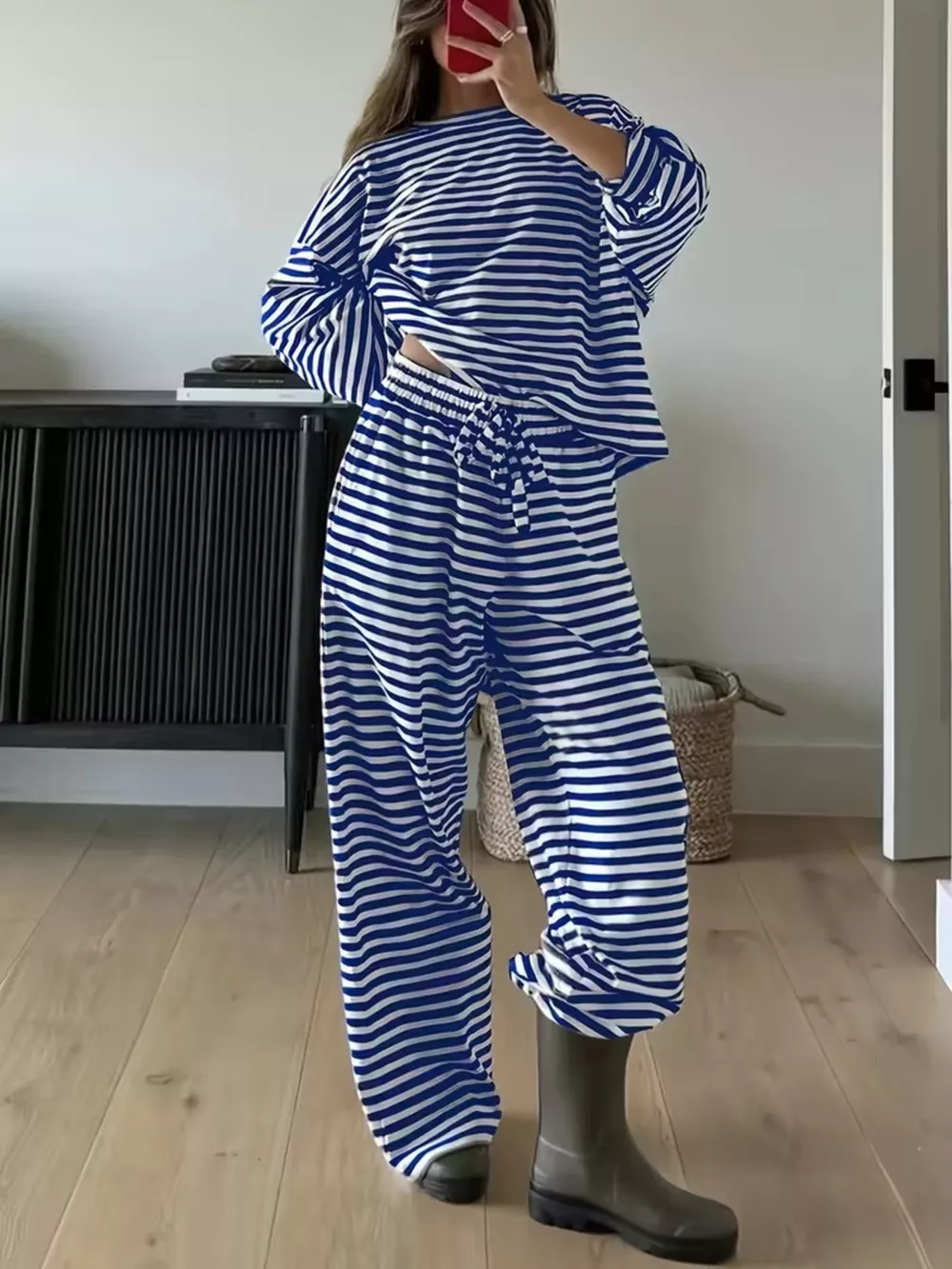 Striped Long Sleeve Top and Pants Set, image 13