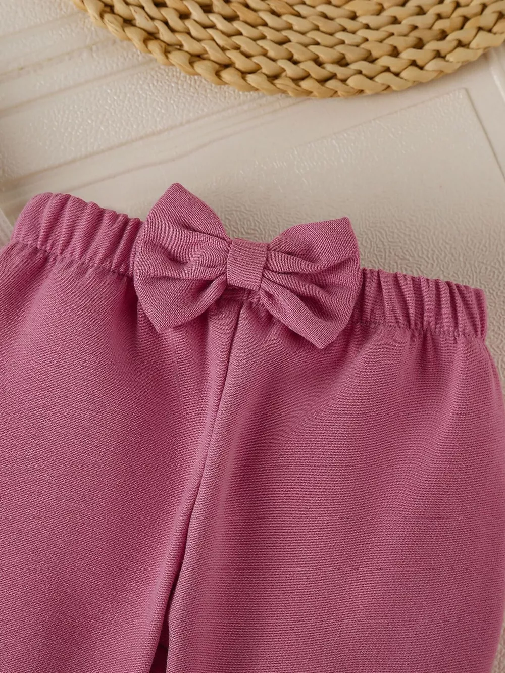 Children's Floral Applique Ribbed Top & Flare Leg Pants Set, image 3