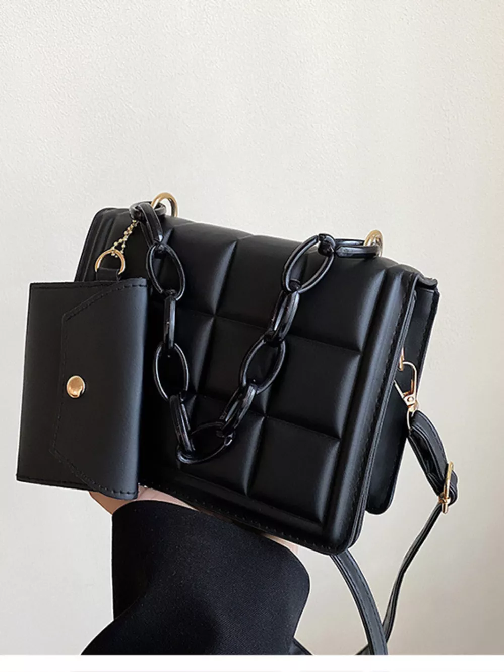 Quilted Chain Strap Crossbody Bag, image 7