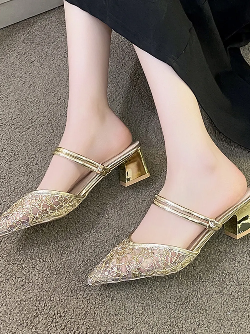 Point Toe Block Heels Sandals, image 5