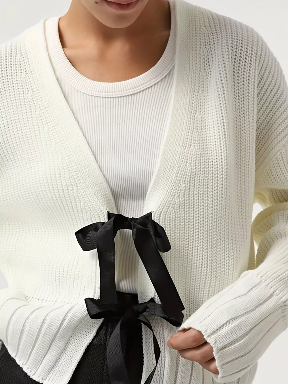 Tie Front Knit Cardigan, image 4