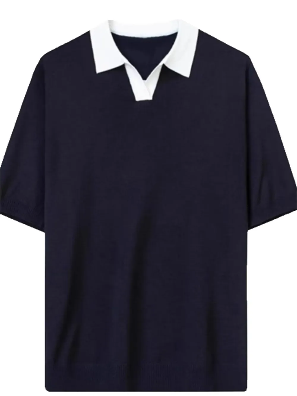 Men's Full Size Contrast Collar Short Sleeve Polo Shirt Plus Size, image 6