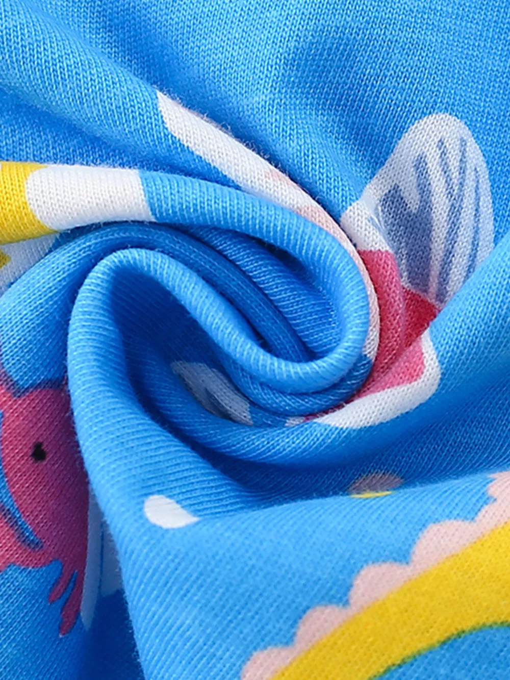 Children's Ocean Print Round Neck Top and Shorts Set, image 3