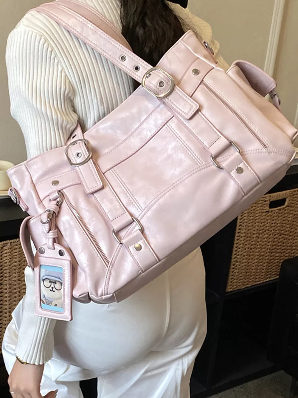 Buckle Decor Shoulder Bag, image 4