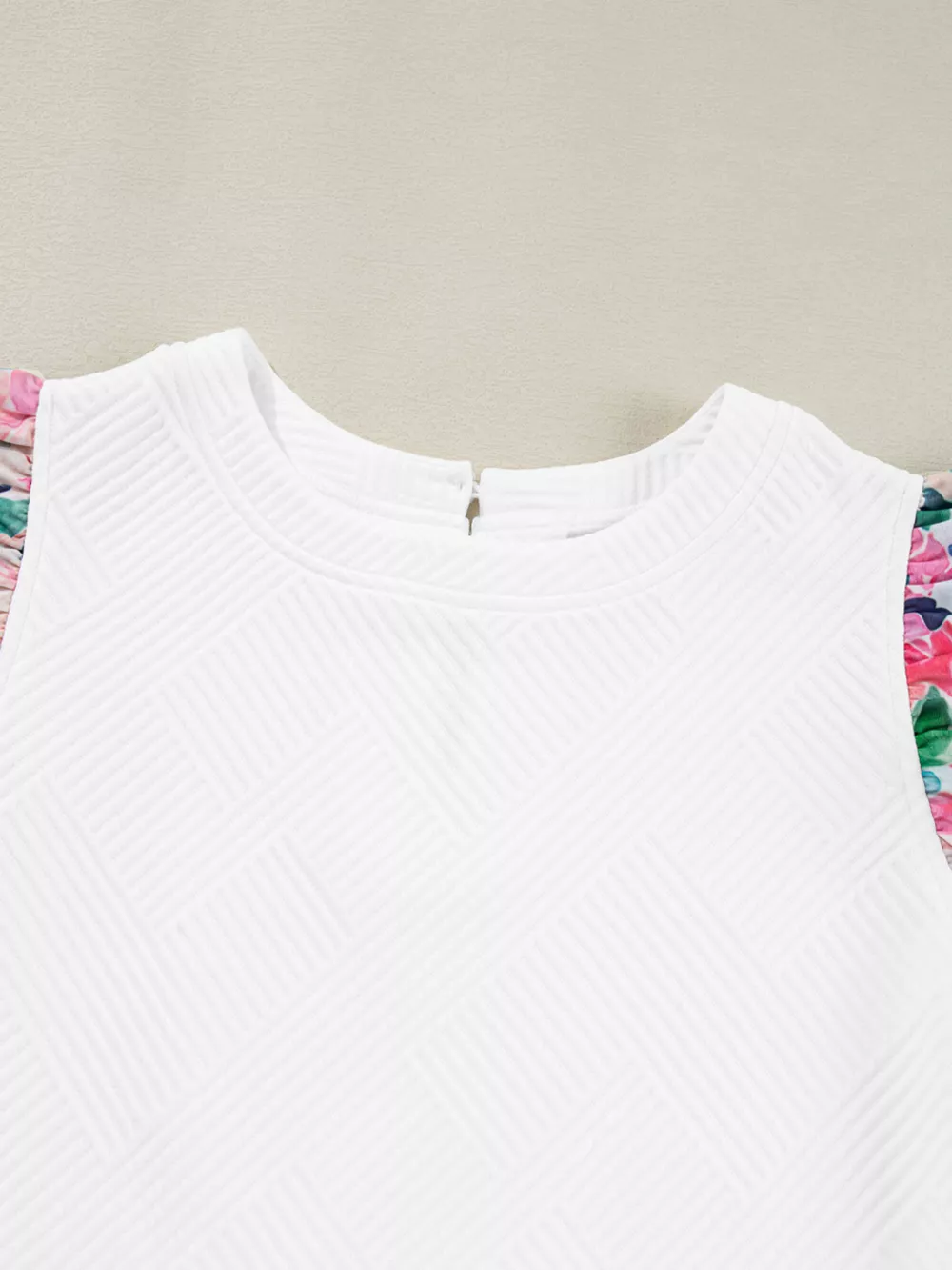 Abstract Print Tiered Ruffled Sleeve Textured Knit Top, image 10