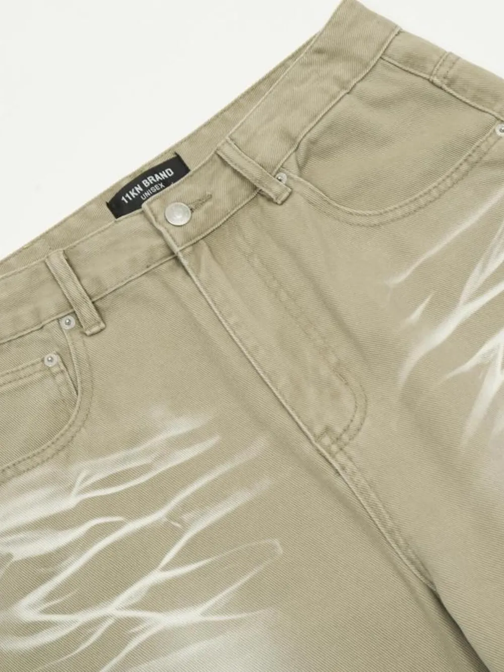 Men's Wide Leg Wash Jeans, image 8