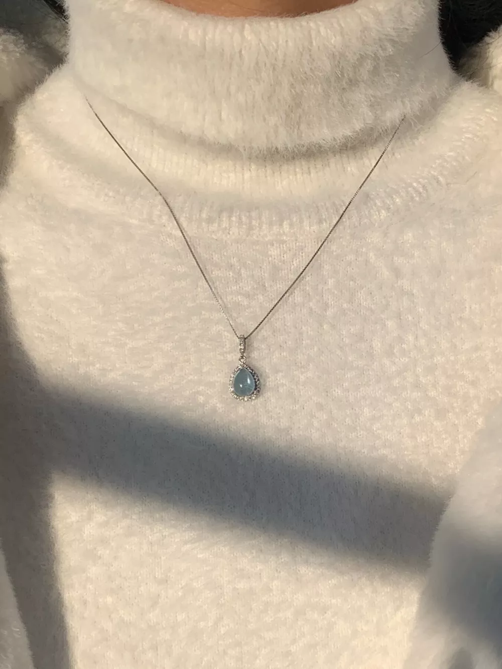 Crystal Teardrop Pendant Necklace