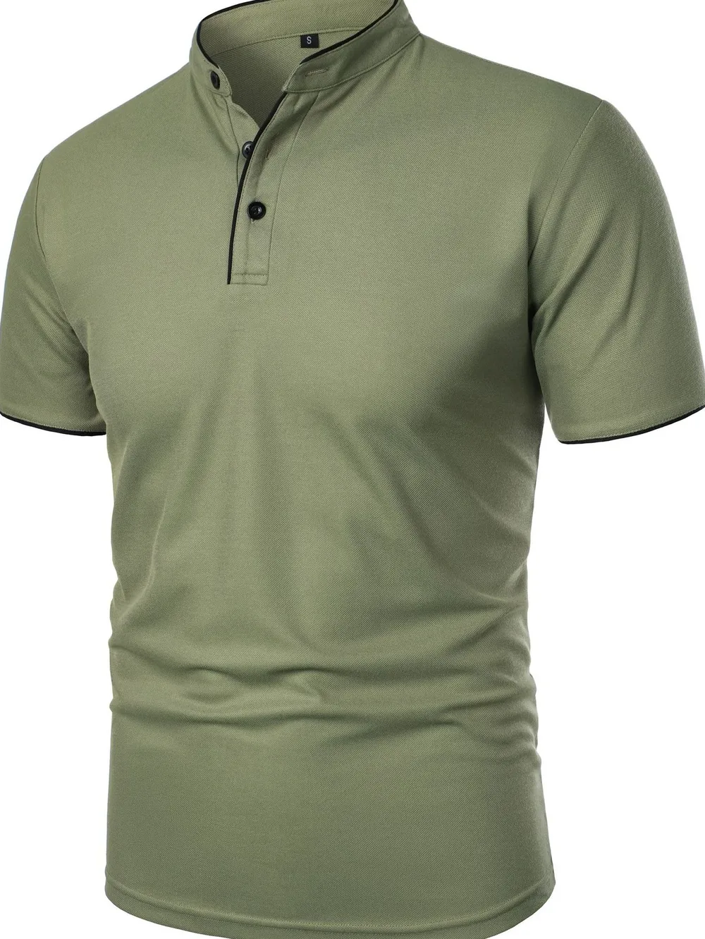 Men's Full Size Short Sleeve Contrast Trim Polo Plus Size, image 14