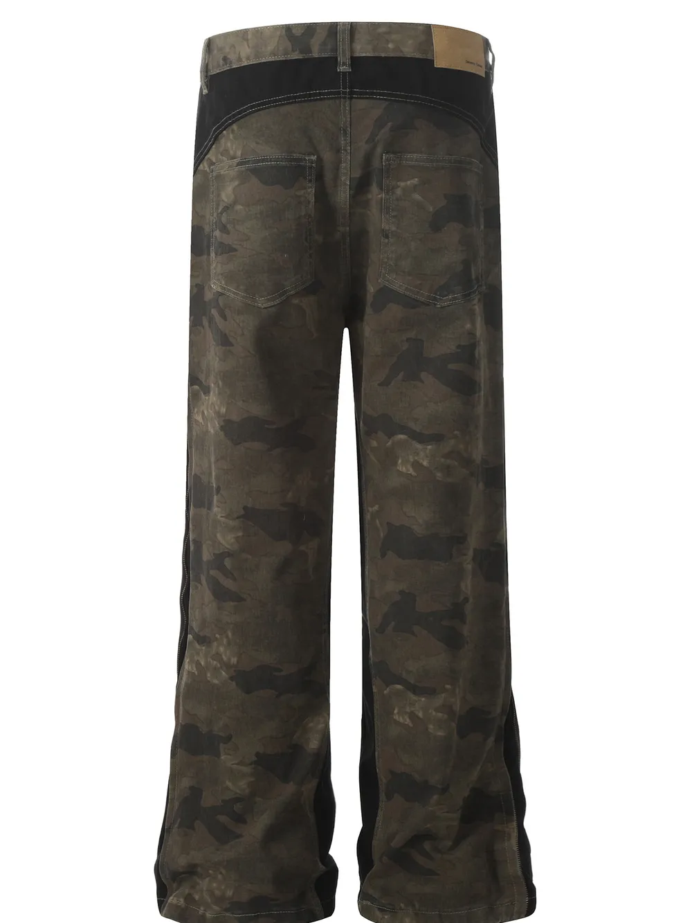 Men's Camo Wide Leg Denim Jeans, image 3