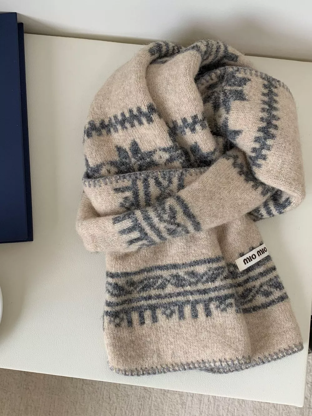 Vintage Pattern Knitted Scarf, image 3