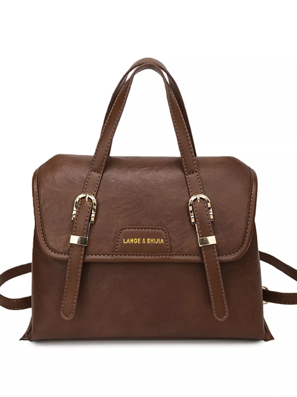Leather Flap Backpack Bag, image 10