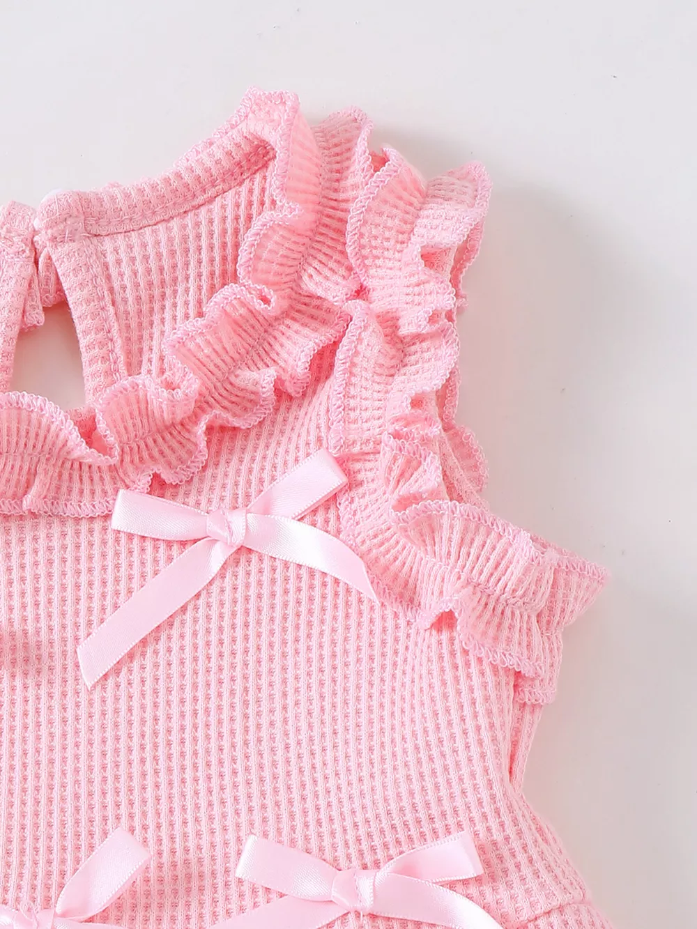 Children's Bow Waffle Knit Top and Pants Set, image 4
