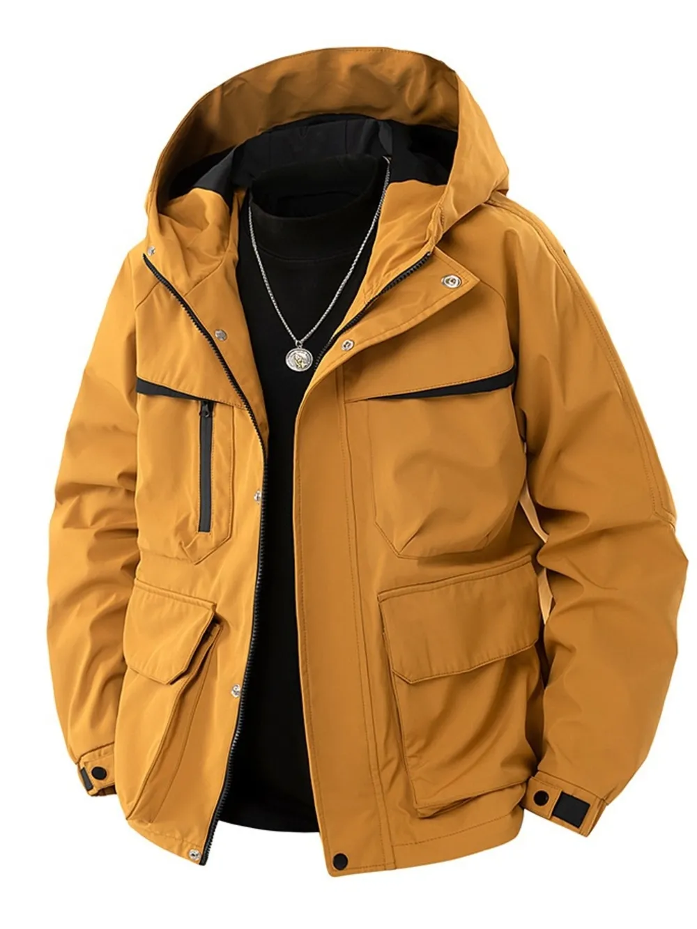 Men's Full Size Zip Up Long Sleeve Hooded Jacket Plus Size, image 7