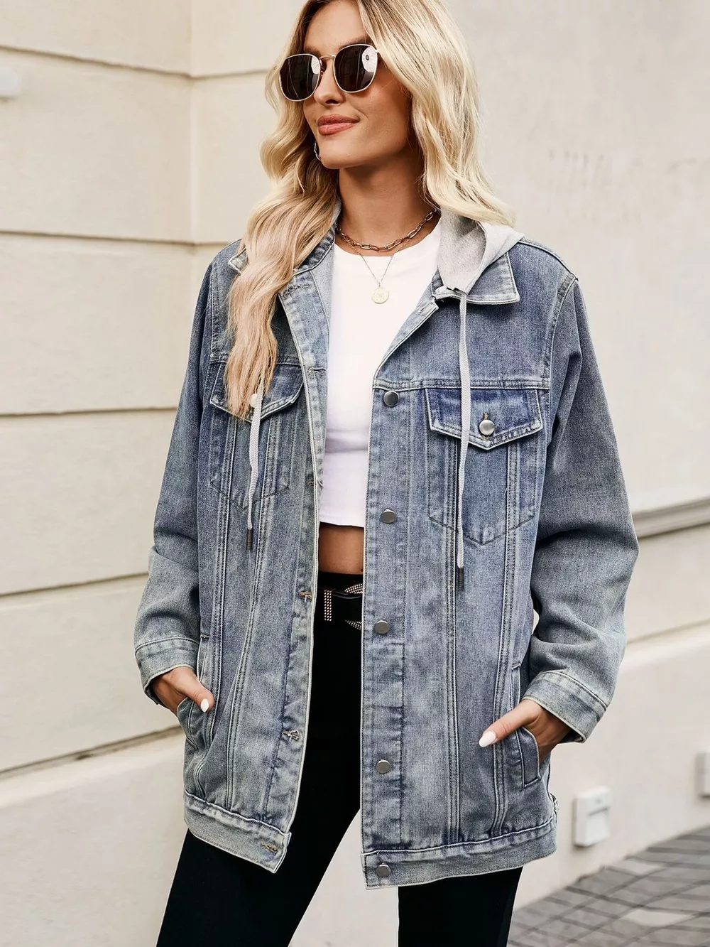 Button Up Long Sleeve Denim Jacket, image 16