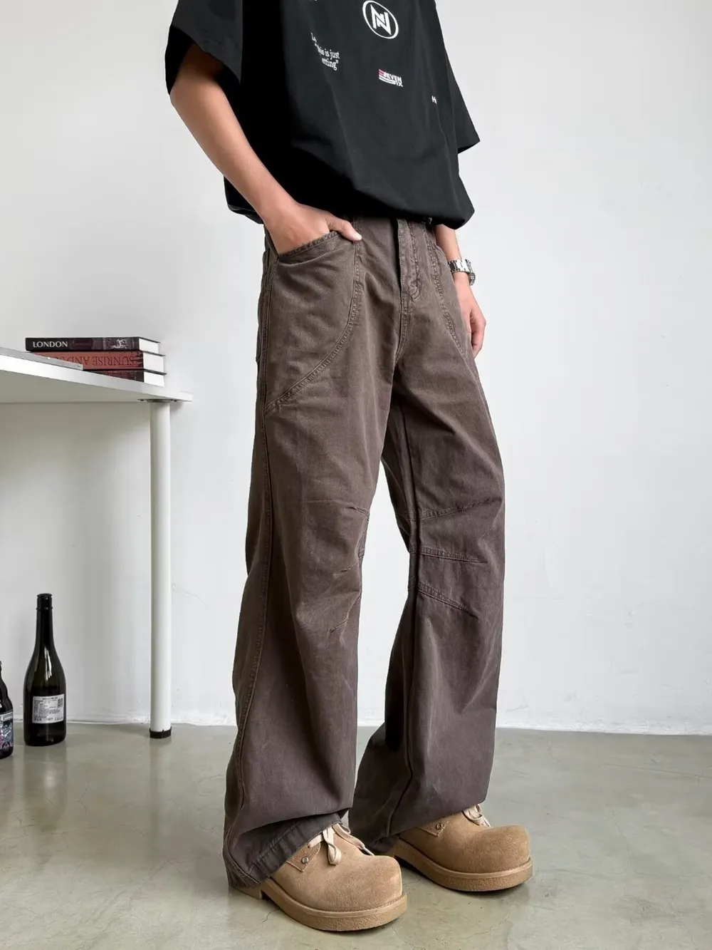 Men's Full Size Wide Leg Pants Plus Size, image 4