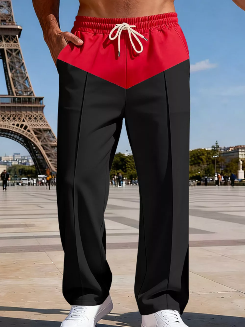 Men's Full Size Two-Tone Relaxed Fit Pants Plus Size, image 5