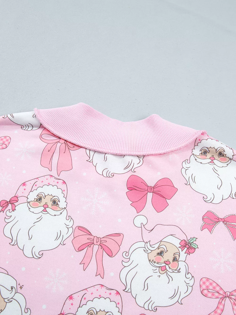 Abstract Santa Print Drop Shoulder High Neck Sweatshirt, image 6