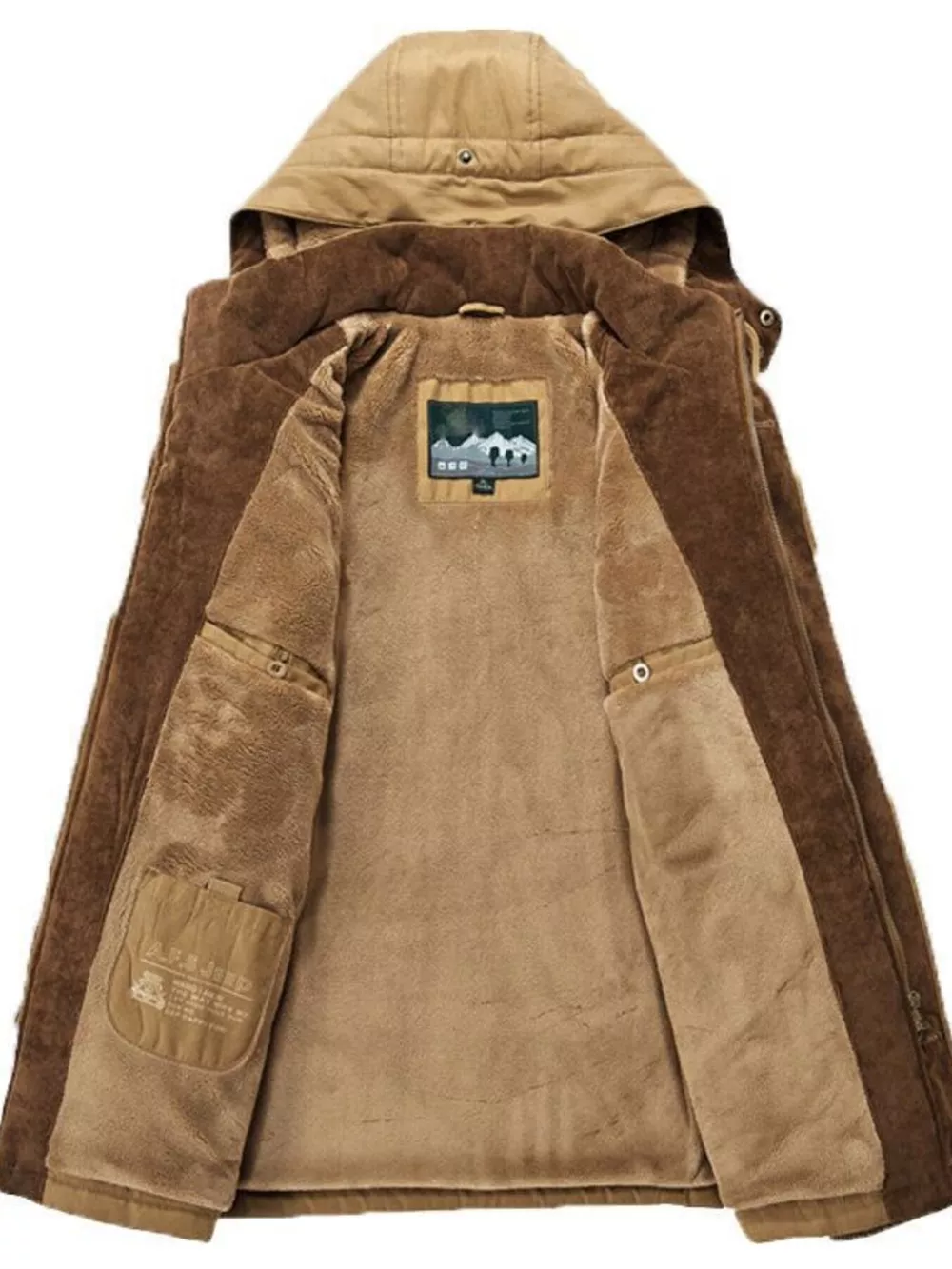 Men's Plus Size Zip Up Hooded Winter Coat, image 2